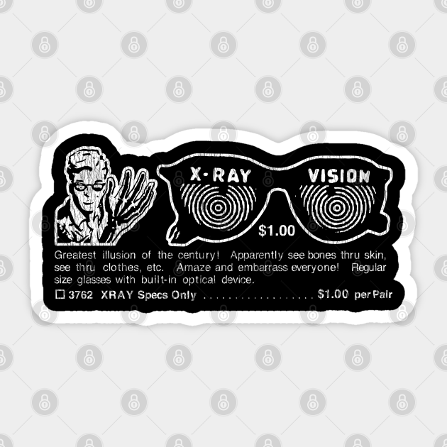 XRay Specs Comic Ad Dark Shirt Xray Specs Autocollant TeePublic FR